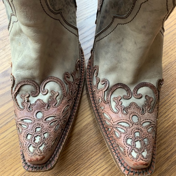 Corral Woman Western Boots Brown Heeled Boots Leather Size 9.5 M Bohemian - Picture 3 of 7